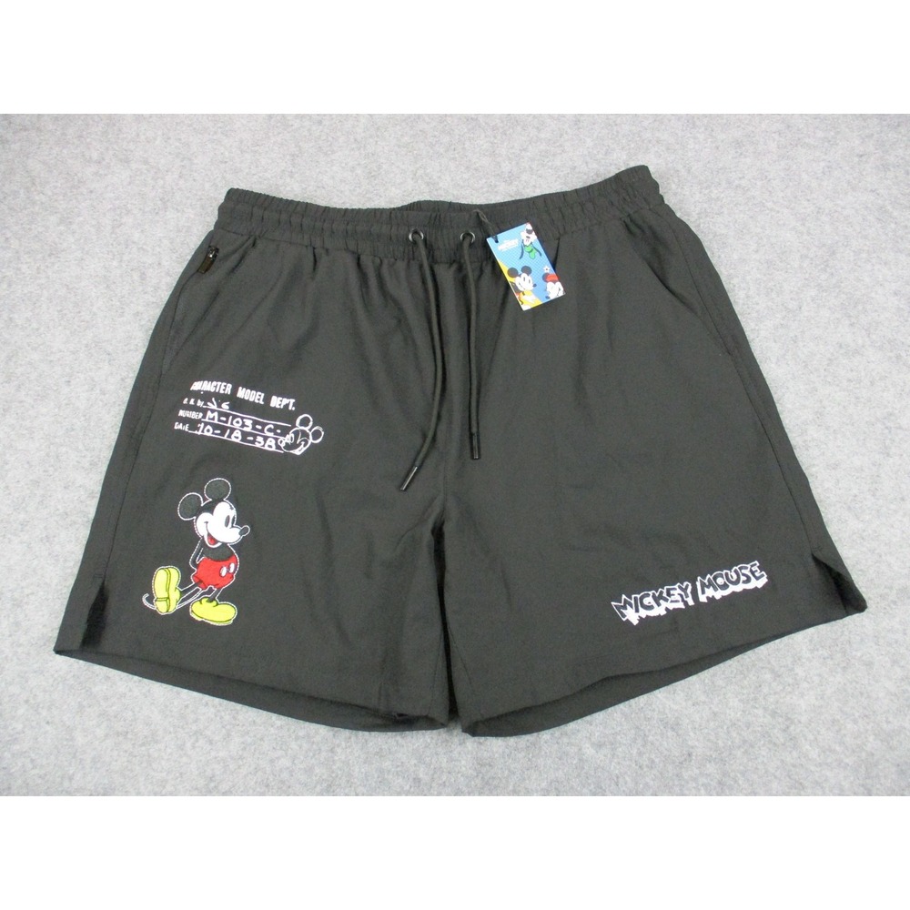 Disney Shorts Mens Large Black Mickey Mouse & Friends Shoe Palace Drawstring